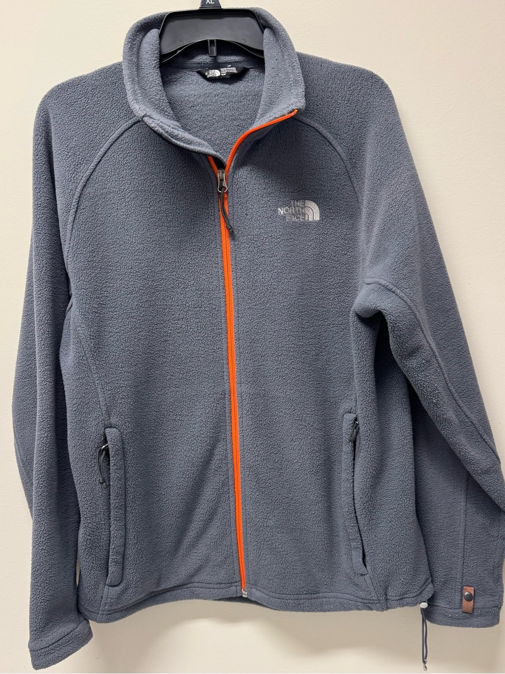 The North Face Gray Fleece Jacket with Orange Zip